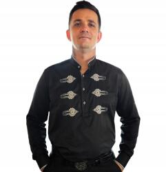  Hímzett férfi ing Hegyvidéki Népi Fekete Lengyel termék Méret 4XL