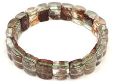 R. M. ékszer Tibeti kvarc téglalap ásvány karkötő 12×10mm (060487)