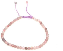 R. M. ékszer Fazettált ametiszt és rózsakvarc golyós ásvány karkötő csúszócsomóval 4-5mm (060384)