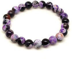 R. M. ékszer Fekete-lila achát golyós gyerek ásvány karkötő 6mm (060504)