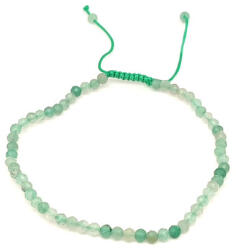 R. M. ékszer Fazettált aventurin golyós ásvány karkötő csúszócsomóval 4-5mm (060383)