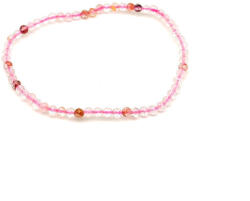 R. M. ékszer Fazettált eperkvarc golyós ásvány karkötő 3-4mm (060454)