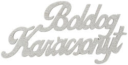 Valex Decor 4 db. "Boldog Karácsonyt" felirat fából 10 x 5cm - Ezüst (MT5-02)