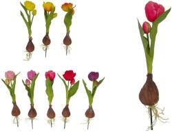  Művirágok, Műanyag 400 Mm-Es Tulipán Virághagymával, Színmix