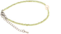 R. M. ékszer Fazettált olivin golyós ásvány karkötő állítható kivitelben 2mm (060426)