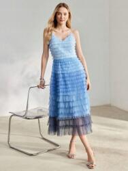 Shein Kék Réteges MIDI Ruha Széles Pánttal L