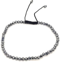 R. M. ékszer Fazettált szilícium golyós ásvány karkötő csúszócsomóval 4-5mm (060397)