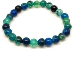 R. M. ékszer Kék-zöld tűz achát golyós gyerek ásvány karkötő 6mm (060497)