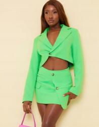 Prettylittlething Zöld Rövid Blézer Hosszú Ujjú Mély Nyakkivágással Prettylittlething 40