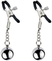 Passion Labs Nipple Clamps with Beads, Silver/Black, Passion Labs, Nipple Stim