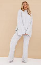 Prettylittlething Szürke Kötött Klasszikus Nadrág Széles Szárú Prettylittlething M