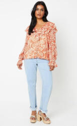 Oasis Narancssárga Klasszikus Mintás Hosszú Ujjú Ing Gallér Oasis 38