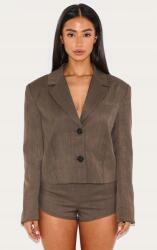 Prettylittlething Khaki Klasszikus Rövid Egysoros Blézer Prettylittlething 34