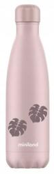 Miniland Termosz italos palack, acél, Miniland, 0, 5 literes, rózsaszín, levél mintás (8413082894405)