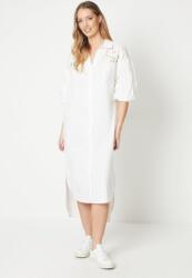 Oasis Fehér Aszimmetrikus Midaxi Ruha Rövid Ujjú Ing Oasis 36