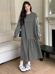 Shein Sötétszürke Midaxi Melegítő Ruha Bélelt Hosszú Ujjú Dazy M