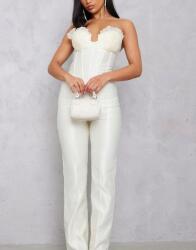 Prettylittlething Ekrü Szatén Merevített Koktél Overál Prettylittlething 40