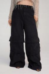 Nasty Gal Fekete Farmer Hosszú Nadrág Széles Szárú Magas Derekú 50-ES