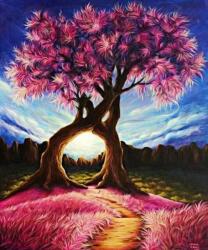 NORIMPEX - Puzzle Tablou Diamant: Copac roz 30x40 cm - 1 - 39 piese