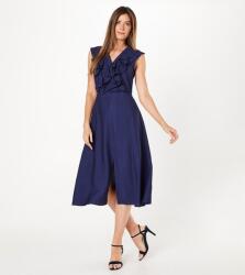 Wallis Sötétkék Klasszikus Ruha MIDI V-nyakkivágás Ujjatlan Gombok Wallis 42