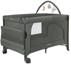 Momi Patut pliabil cu doua nivele si masuta de infasat, 60x120 cm, momi, belove plus - green