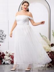 Shein Fehér Elegáns Klasszikus Bő Szabású Hosszú Esküvői Ruha Shein 44 (sn2110281106122193)