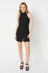Oasis Fekete Tweed Rövid Overál Álló Nyitott Váll Oasis 38