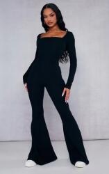 Prettylittlething Fekete Testhezálló Hosszú Ujjú Overál És Nadrágszár Prettylittlething 42