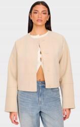 Prettylittlething Bézs Hosszú Ujjú Rövid Kabát Sima Gombokkal Prettylittlething S