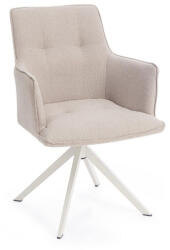 Bizzotto Set 2 fotolii rotative aluminiu alb charcoal textil bej Skagen 61x62x90h (0665496)