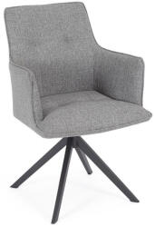 Bizzotto Set 2 fotolii rotative aluminiu gri charcoal textil gri Skagen 61x62x90h (0665495)