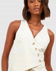 Boohoo Klasszikus Aszimmetrikus Bézs Boríték Mellény Boohoo Csattal 36