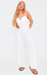Prettylittlething Fehér Vállpántos Hosszú Szárú Overál Prettylittlething 38