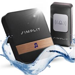 Simplit Akkumulátor Nélküli Vezeték Nélküli Csengő Ajtóhoz Vízálló IP44 200M (611)