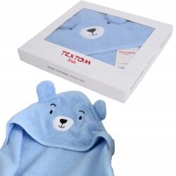 Textom Gyerek Fürdőlepedő Pamut Kapucnis Kék Fiú (Ręcznik z Kapturkiem 80x80 Niebieski)
