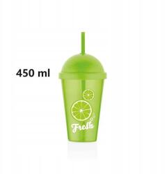Orion Zöld bögre szívószállal 450 ml frissítő ital (8693395019003)