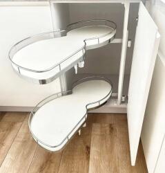  Sarokpolc Cargo Székrenyhez Vese Alakú Balos 600-AS Méret Csendes Záródás Fehér Króm (WM.KN-12-LCO)