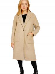  Bézs Egysoros Hosszú Ujjú Átmeneti Kabát Loveprices L