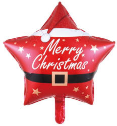 Flippy Balon Stea, Flippy, din Folie de Aluminiu, Tema Craciun Merry Christmas, 45 x 45 cm, Rosu (teo-162169)
