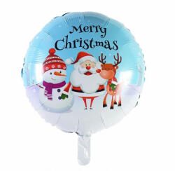 Flippy Balon Rotund, Flippy, din Folie de Aluminiu, Tema Craciun Merry Christmas, 44.5x53 cm, Albastru (teo-162170)