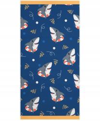 CE Nagy Mikroszálas Gyerek Strandtörölköző Gumival, Cápa Mintás, 75x150 cm (X001T7EZ1L)