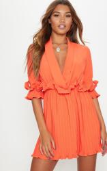 Prettylittlething Narancssárga Ruha Klasszikus Mini V-nyakkivágással Prettylittlething 32