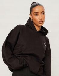 Prettylittlething Egyszerű Klasszikus Laza Fekete Kapucnis Pulóver Prettylittlething Xs