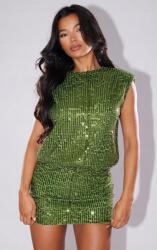 Prettylittlething Zöld Mini Ruha Flitteres Ujjatlan Prettylittlething 38