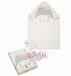 Sofija Csecsemő fürdőtakaró 75x75 Sofija Gracjan frottír ekrü, kapucnis (5907204089129)