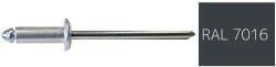 Koelner - Rawlplug Nyitott félgömbfejű húzószegecs 3, 2x8mm festett RAL7016 alumínium-acél - bakonykotoelem - 3 Ft