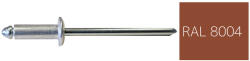 Koelner - Rawlplug Nyitott félgömbfejű húzószegecs 3, 2x8mm festett RAL8004 alumínium-acél - bakonykotoelem - 3 Ft