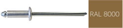 Koelner - Rawlplug Nyitott félgömbfejű húzószegecs 3, 2x10mm festett RAL8000 alumínium-acél