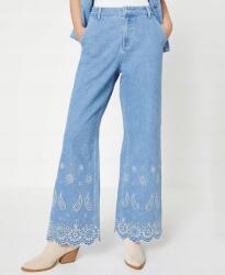 Oasis Kék Klasszikus Hosszú Egyenes Szárú Farmernadrág Fehér Mintával Oasis 42