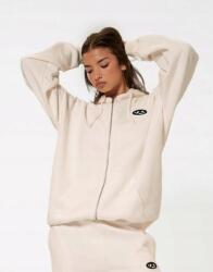 Prettylittlething Krémszínű, Cipzáros, Kapucnis Pulóver Hosszú Ujjal Prettylittlething 40